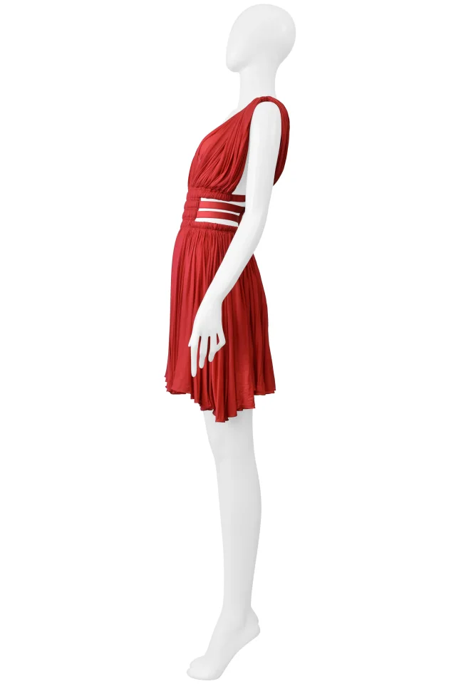 Alaïa Red Jersey Goddess Mini Dress 2004 in Red from Resurrection Vintage, photo 6 of 8