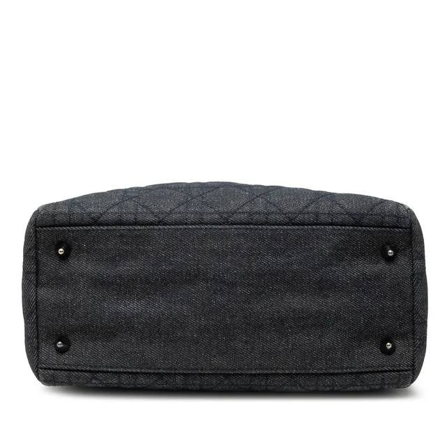 Blue Dior Medium Denim Cannage Lady Dior Satchel in Blue Denim from Designer Revival, photo 2 of 2