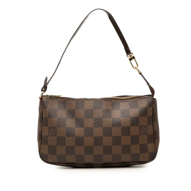 Brown Louis Vuitton Damier Ebene Pochette Accessoires Shoulder Bag in Brown Canvas from Designer Revival