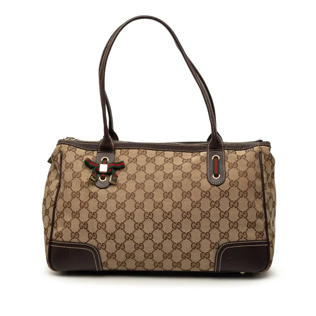 Beige Gucci GG Canvas Princy Shoulder Bag in Beige Canvas from Designer Revival