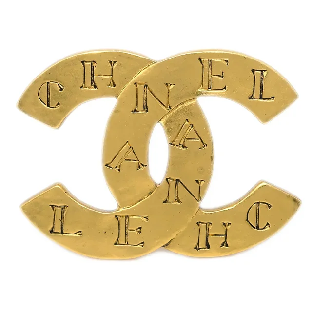 Chanel CC Brooch Pin Gold 99A in Gold from AMORE Vintage Tokyo