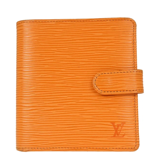 Louis Vuitton 2003 Orange Epi Porte Vie Compact Wallet M6355H in Orange Leather from AMORE Vintage Tokyo