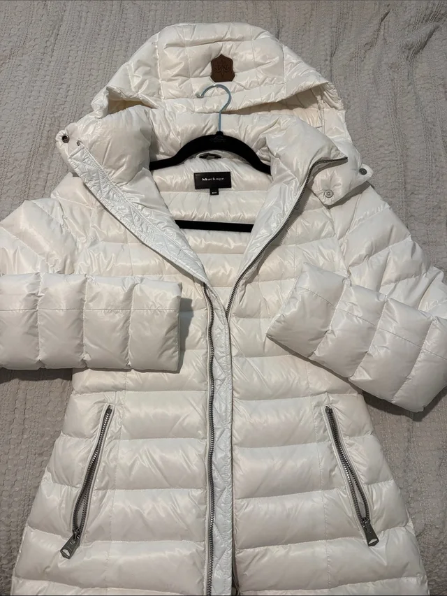 Max Mara Mackage Off-White Quilted Hooded Down Puffer Coat in white from Poshmark
