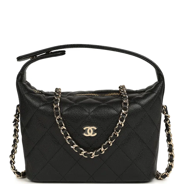 Chanel Mini Hobo Pouch in Black Caviar leather from Madison Avenue Couture