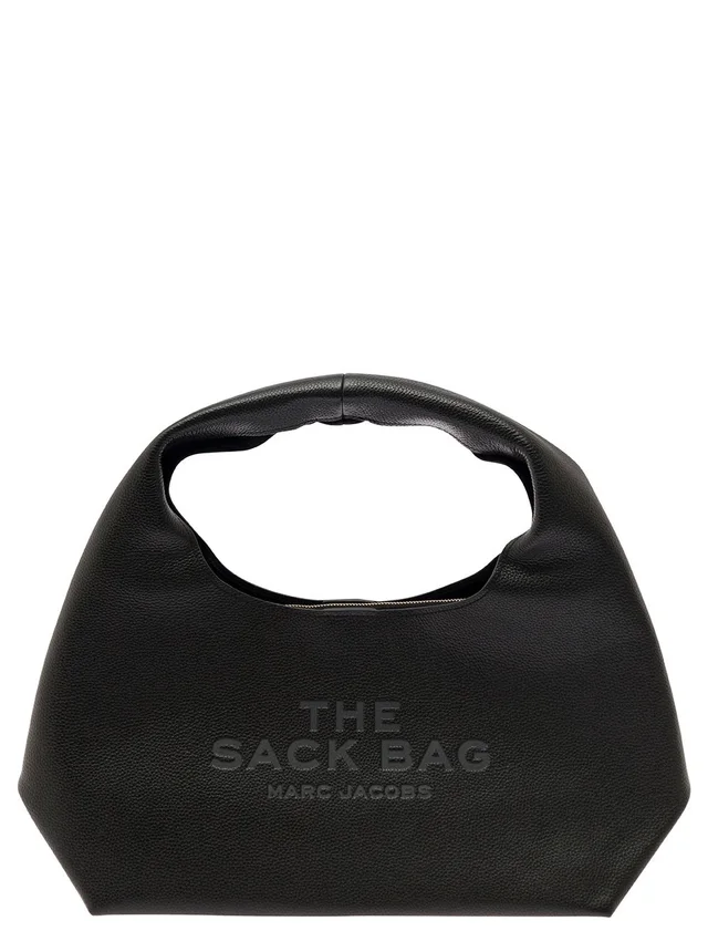 Marc jacobs 'The Sack' Black Shoulder Bag with Embossed Logo in Hammered Leather Woman in Black 100% Cow Leather, photo 2 of 12 from Gaudenzi Boutique