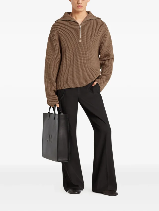Courrèges half-zip ribbed-knit sweater, photo 2 of 2 from FARFETCH