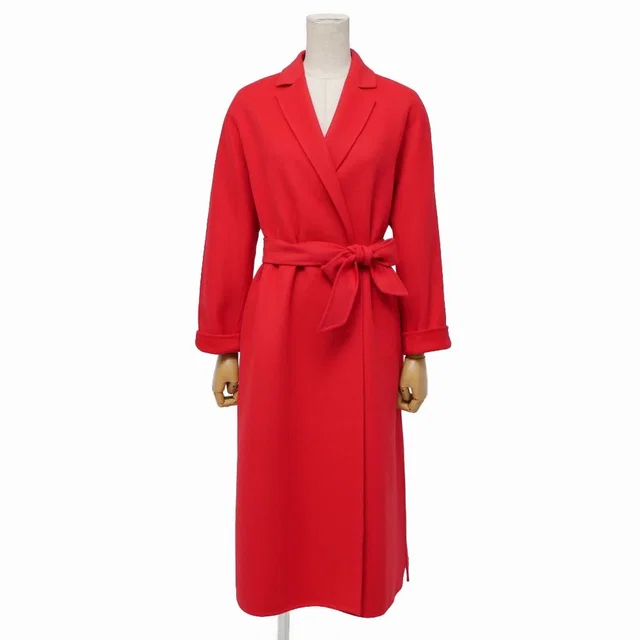Max Mara Studio Coat 38 Cucito Mano Double Face Belted in Silk from The Reluxe