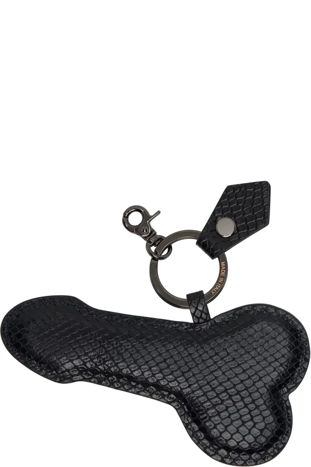Vivienne Westwood Black Snake Embossed 'Penis' Keychain, photo 2 of 2 from SSENSE