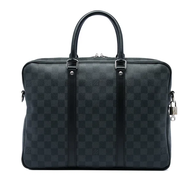 Black Louis Vuitton Damier Graphite Porte Documents Voyage PM Business Bag in Black Canvas from Designer Revival