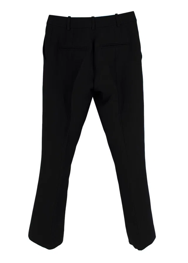 Valentino Garavani Black Tailored Cropped Trousers in Black Silk from HEWI