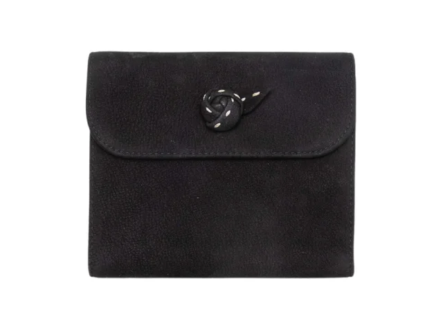 Black Prada Suede Folding Wallet in Black Suede from Designer Revival, photo 1 of 1