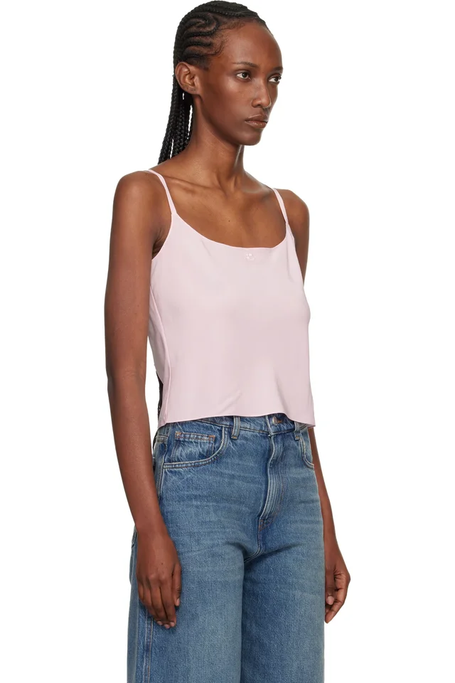 Courrèges Pink Lingerie Silk Top, photo 2 of 4 from SSENSE