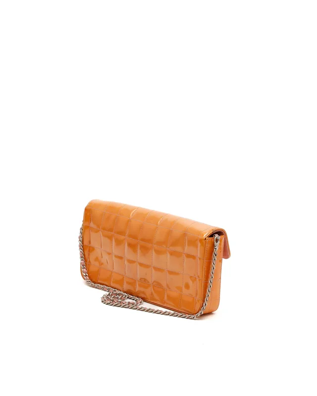 Chanel Patent East West Chocolate Bar Flap Bag in Brown Patent leather from A Retro Tale, photo 3 of 9