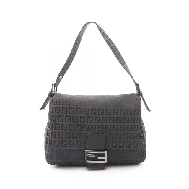 Fendi Shoulder Bag Mamma Bucket Zucchino Gray Canvas in Grey Canvas from The Reluxe