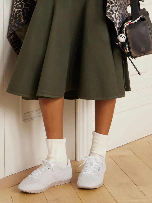 AUTRY Windspin leather-trimmed perforated brushed suede sneakers in White, photo 2 of 2 from NET-A-PORTER (Canada)
