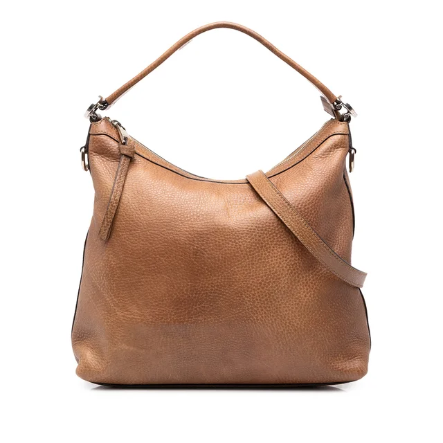 Brown Gucci Small Grained Calfskin Miss GG Hobo Satchel in Brown Caviar leather from Designer Revival, photo 1 of 1
