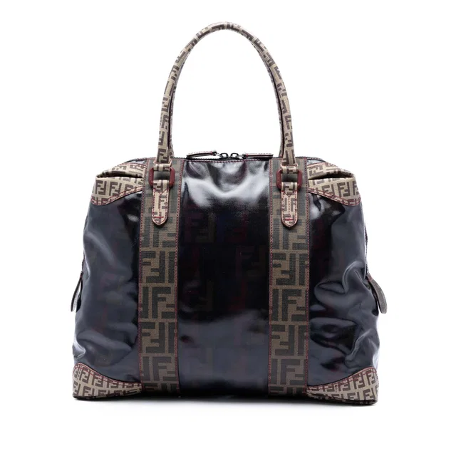 Black Fendi Large Zucca Coated Canvas B Mix Tote in Black Coated canvas from Designer Revival