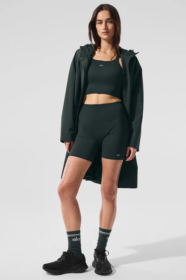 Alo Yoga Rain Or Shine Long Coat - Charcoal Green in Grey from Alo Yoga, photo 1 of 1