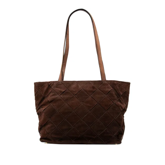 Brown Bottega Veneta Suede Intrecciato Tote in Brown Suede from Designer Revival