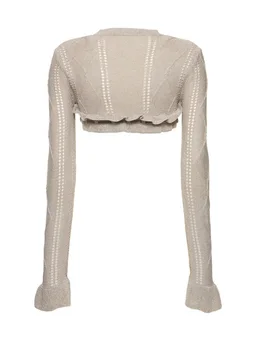 Cormio Cropped pullover with ruffled details in 70% Viscose, 15% Metallic Fiber, 15% Polyamide, photo 5 of 5 from LUISAVIAROMA