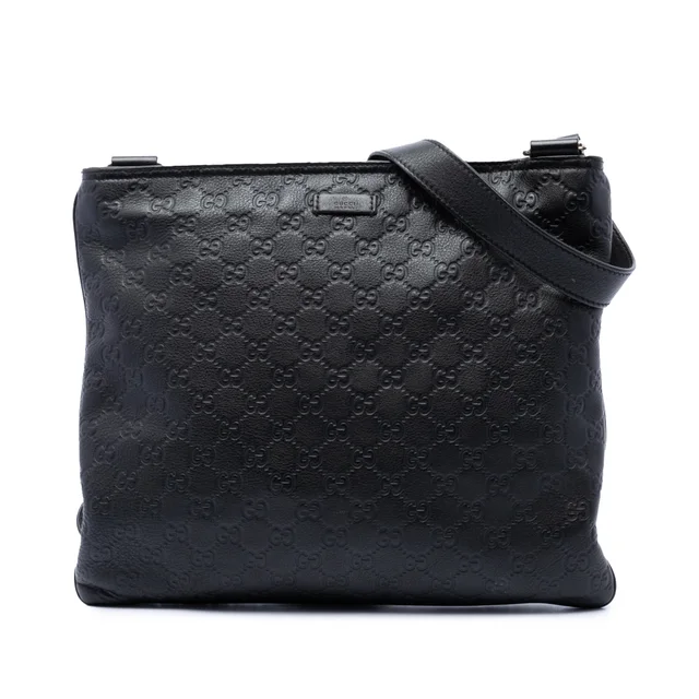 Black Gucci Guccissima Crossbody in Black Leather from Designer Revival