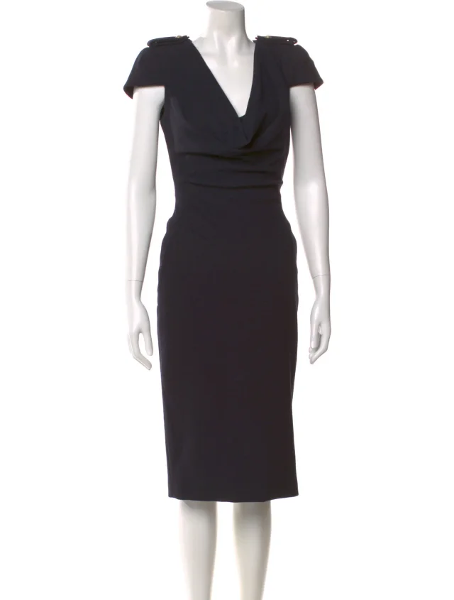 Alexander McQueen Wool Midi Length Dress in blue Wool from The RealReal