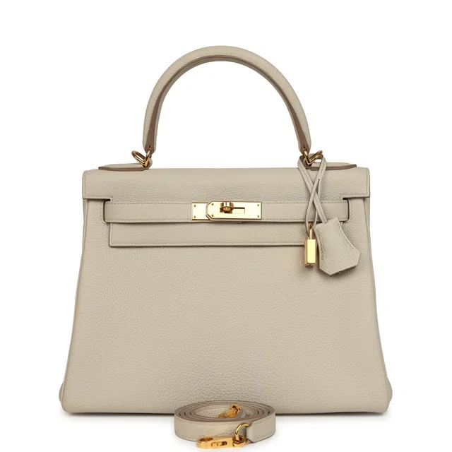 Hermès Kelly Retourne 28 Beton Togo Gold Hardware in Togo leather from Madison Avenue Couture
