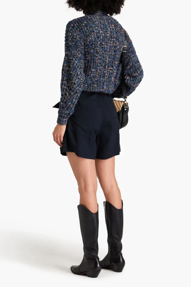 Marant Étoile Siflink Belted Lyocell-Blend Shorts in Blue, photo 3 of 4 from THE OUTNET