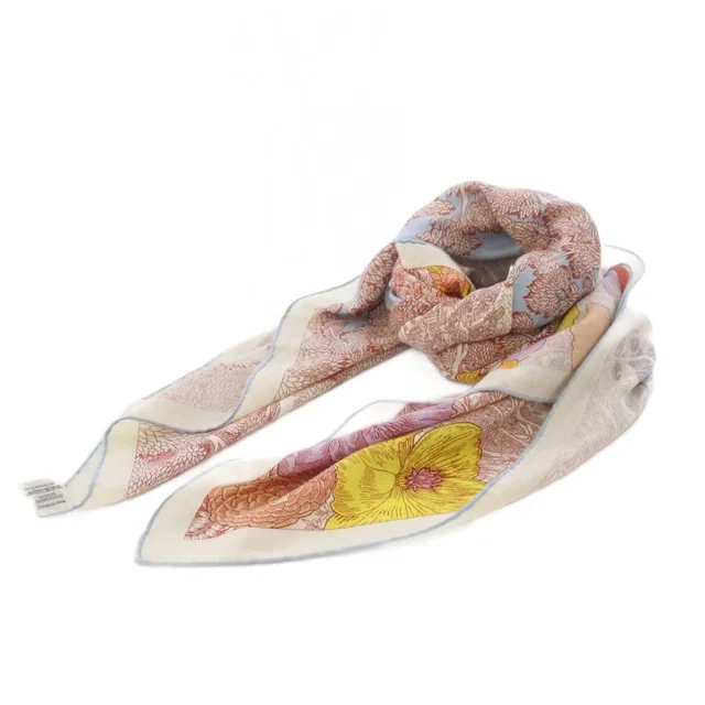 Hermès Carre Retour A la Nature Scarf White KH in White Silk from The Reluxe
