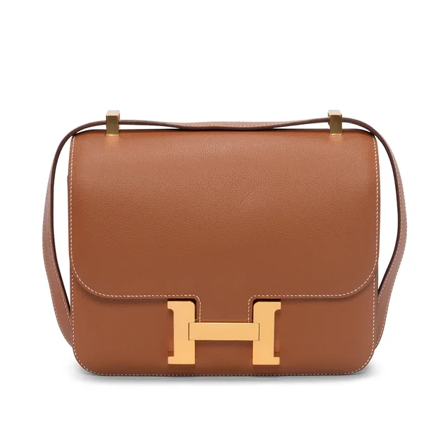 Hermès Evercolor Constance 24 GHW in Gold from Blue Spinach