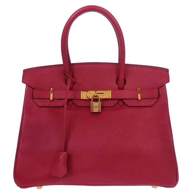 Hermès Rouge Vif Courchevel Birkin 30 Handbag in Red from AMORE Vintage Tokyo