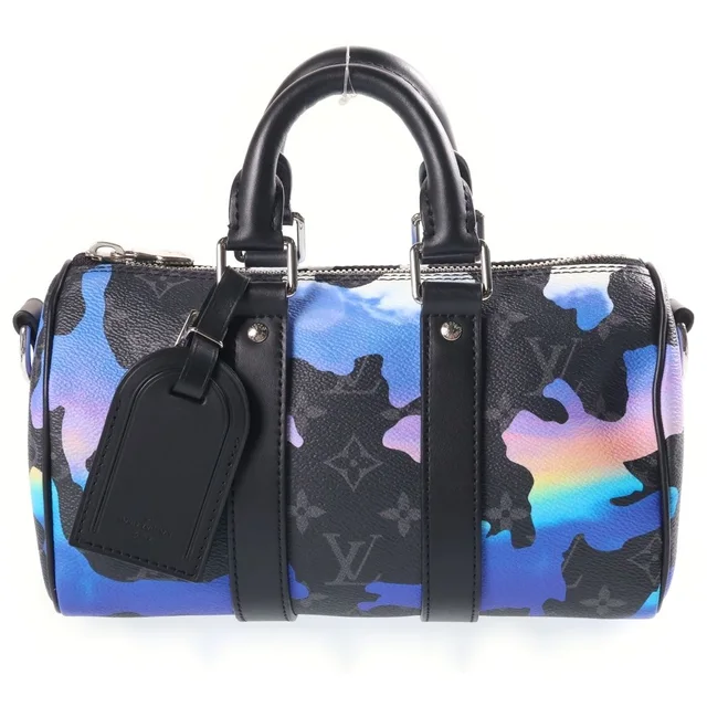 Louis Vuitton Monogram Eclipse Keepall Bandouliere 25 2-Way Shoulder Bag Black in Black Leather from The Reluxe