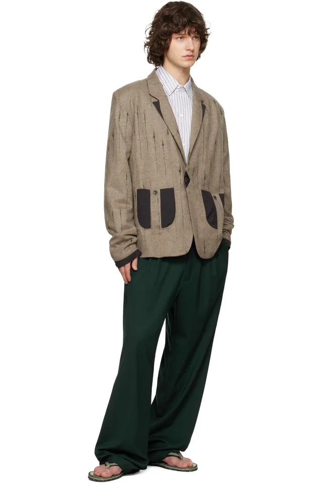 Kiko Kostadinov Green Andras Formal Trousers, photo 4 of 4 from SSENSE
