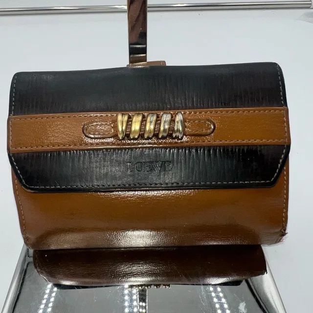 Loewe Velazquez Leather Folded Wallet Double-Sided Brown Tan Gold Vintage in neutral|brown|red Leather from Poshmark