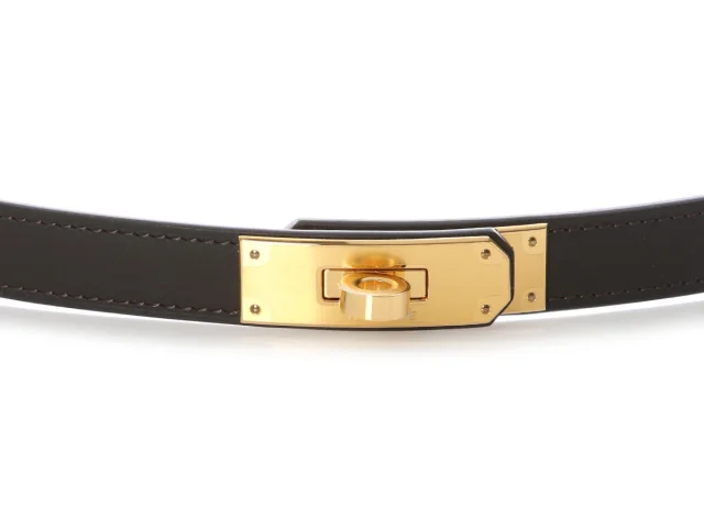 Hermès Bai Brun Odyssee Calfskin Kelly Belt 18 in Calfskin from Ann's Fabulous Finds, photo 2 of 7