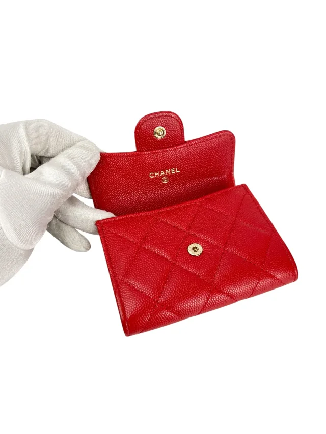 Chanel Quilted Caviar Trifold Wallet in Red Caviar leather from Season 2 Consign, photo 3 of 3