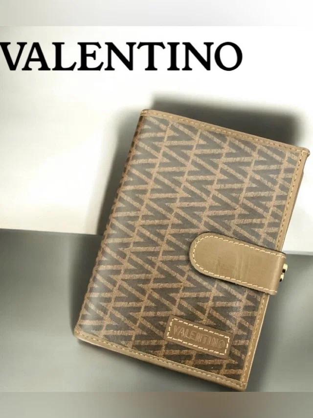 Mario Valentino Vintage Italian Leather Monogram Wallet Unisex - Euc in red|neutral|brown Leather from Poshmark
