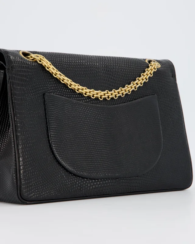 Chanel Vintage Medium Classic Flap Bag in Black Lizard from Sellier, photo 14 of 20