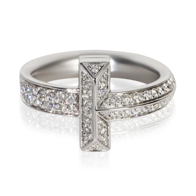Tiffany & Co. White Gold Diamond T T1 Ring 18k in White from HEWI