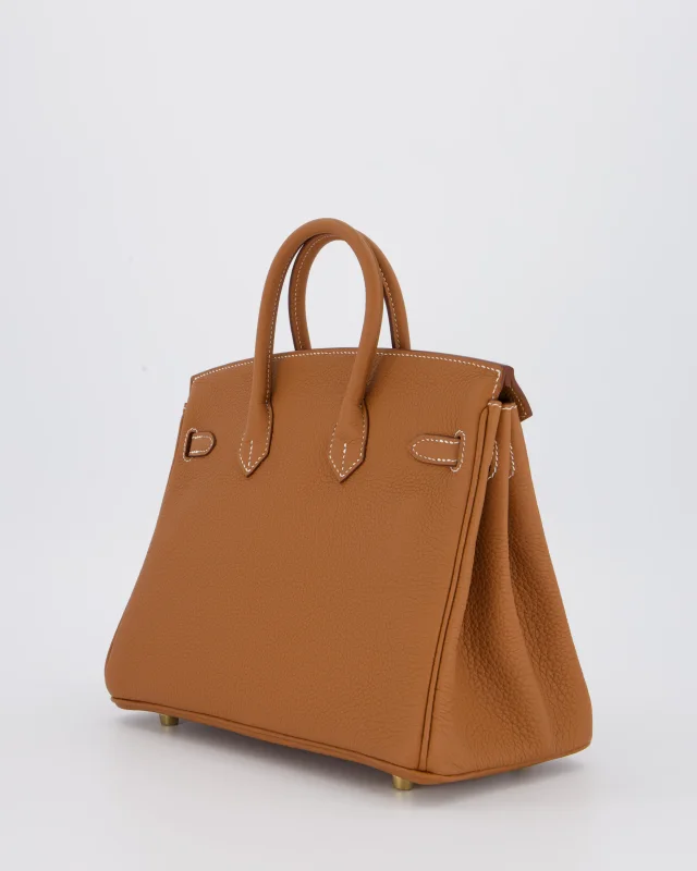 HOT* Hermès Birkin 25 Retourne Bag in Gold Togo leather from Sellier, photo 5 of 21