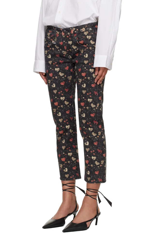 R13 Black Straight-Leg Boy Jeans, photo 4 of 5 from SSENSE