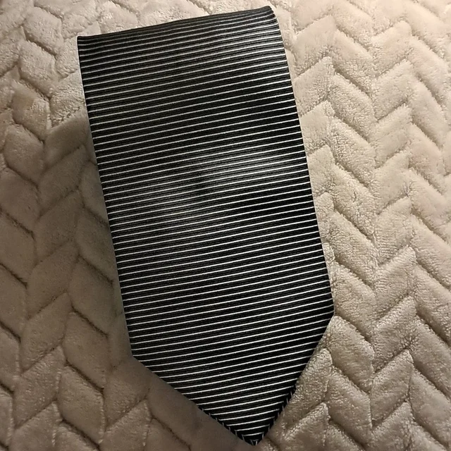 Georgio Armani Cravatte Black/ White Stripped Silk Tie Luxury Made In Italy in white|black Silk from Poshmark