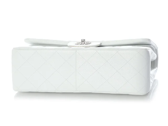 Chanel Jumbo White Quilted Caviar Classic Double Flap in White Caviar leather from Ann's Fabulous Finds, photo 7 of 10