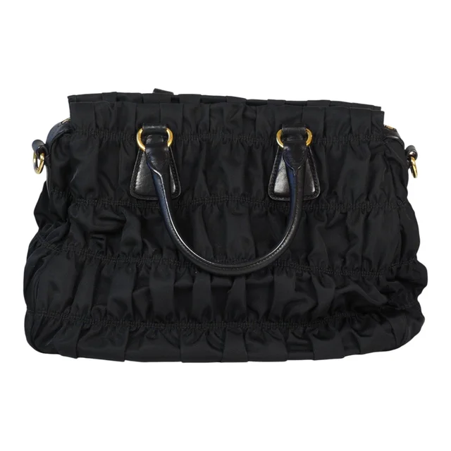 Prada Gaufre Nylon Handbag Black Bag with Strap in Black Nylon from Luxury Promise, photo 2 of 2