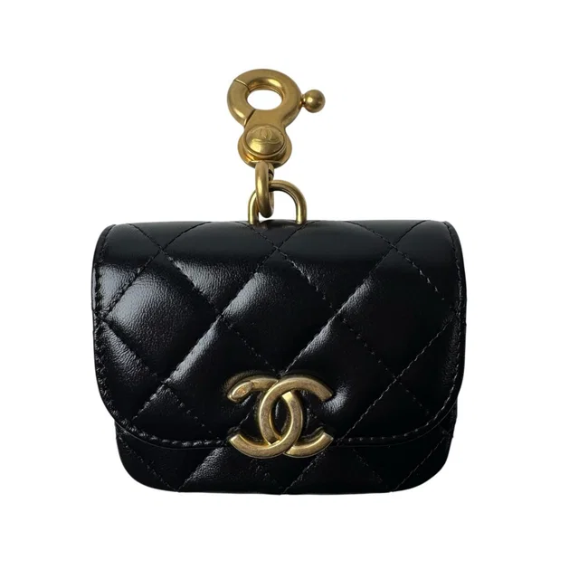 Chanel Bag Charm Quilted CC Logo Case in Leather from The Reluxe