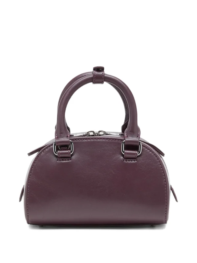 Diesel 1DR Dome-mini bowling bag in leather in Purple, photo 2 of 5 from FARFETCH