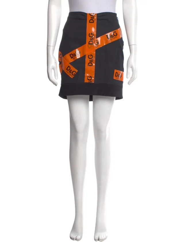 Dolce & Gabbana Printed Mini Skirt in blue from The RealReal