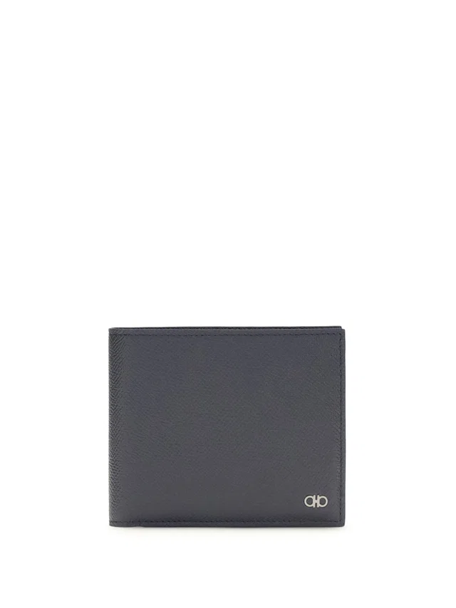 Ferragamo Calfskin Bifold Wallet — Navy Calf Leather Bos Taurus in Navy Calfskin from HEWI