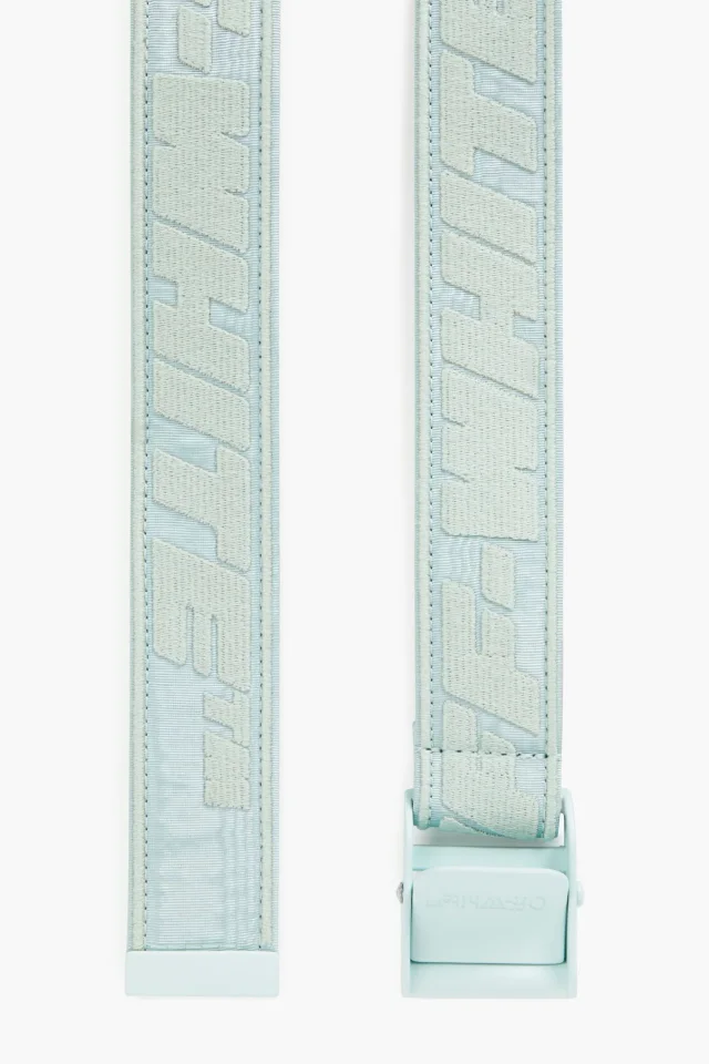 Off-White Logo-Jacquard Viscose Belt in Blue, photo 3 of 3 from THE OUTNET