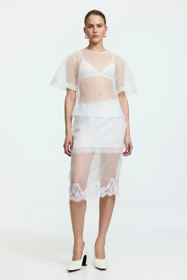 AJE Hush Short Sleeve Top in White from Aje, photo 1 of 1
